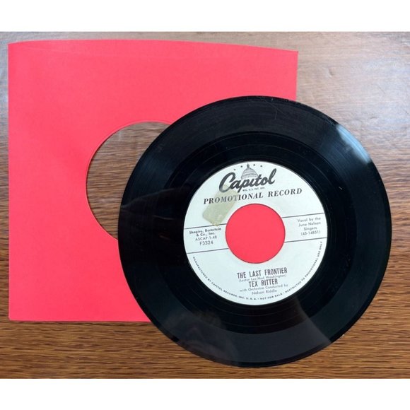 Tex Ritter These Hands / The Last Frontier 45 Country Promo Capitol F3324 - Picture 5 of 6